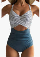 Nueva bolsa suave de una pieza traje de baño cruzado bikini con tirantes en la espalda traje de baño ajustado - details 10
