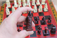Ajedrez-juego creativo de escritorio tridimensional, Guerrero de terracota, piezas de ajedrez, tablero de ajedrez de madera - details 0