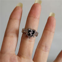 Anillos Góticos Vintage de Rosa Para Parejas Acero Inoxidable Apertura Irregular Joyería Y2k - details 9