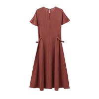OUWU- Venta Rápida Nuevo Vestido De Mujer Estilo Europeo Vestido Redondo Con Lazo Ajustado A La Cintura Decoración De Lazo A La Moda Ropa De Mujer - details 3
