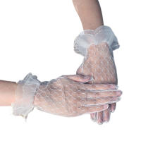 Guantes cortos de encaje para mujer, fiesta de té, disfraces de fiesta, guantes para boda, vestido de noche nupcial - details 3
