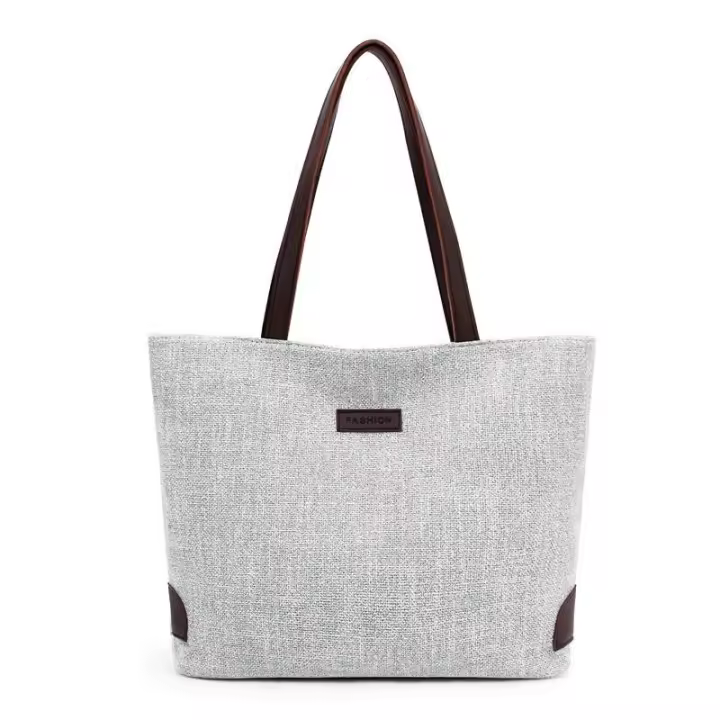 Casual lona Totes bolso de las mujeres de gran capacidad bolso de hombro de moda compras Top bolso con cremallera femenina - 1