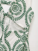 BUNO-2025 nuevo diseño casual elegante para mujer con decoración de lazo estilo europeo americano y vestido bordado hueco - details 5