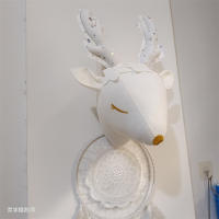 Wall Hanging Decor Cartoon Christmas Elk Stuffed Handmade Felt Animals Head Newborn Photography Props Creative Room Accessories - details 6