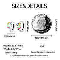 2023 100% Plata de Ley 925 2 uds pendientes de aro con dijes para mujer elegantes pendientes de arcoíris de ensueño regalos de joyería de cumpleaños perfectos - details 13