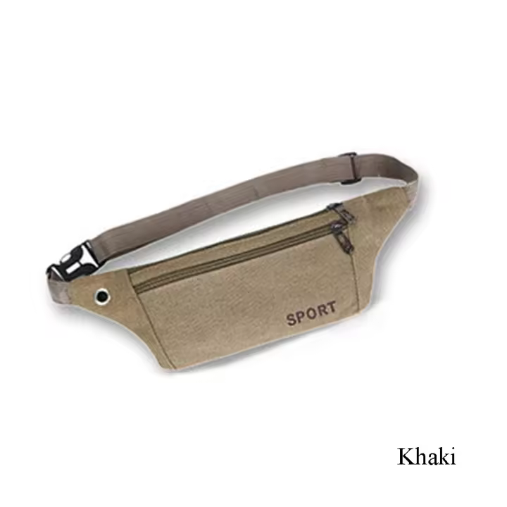 Riñonera informal con múltiples bolsillos para hombre y mujer, bolsa de lona para deportes al aire libre, correr, 1 unidad - 1