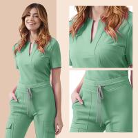 Uniforme médico para mujer, conjunto exfoliante de enfermera, Top con bolsillo y pantalones, traje de 2 piezas, ropa para quirófano de enfermería, Ropa de Trabajo para salón de belleza - details 2