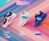 Zapatillas deportivas antideslizantes para niños y niñas, zapatos de cuero impermeables, ligeros, bonitos, rosas, informales, tenis para correr - details 3