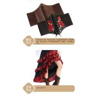 Disfraz de batas de flamenca de Halloween: Un vestido largo de la Reina Pirata con cintura ceñida y hojas de loto - details 3