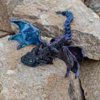 Juguete de Dragón Volador impreso en 3D con alas, articulación articulada, adorno de dragón simulado móvil, modelo creativo de dragón occidental PLA - details 5