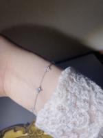 Brazalete con diseño de trébol de cuatro hojas, elegante brazalete decorado con diamantes de imitación para mujeres y niñas, joyería de moda para fiestas, decoración diaria, joyería exquisita y de moda para regalo de cumpleaños - details 1