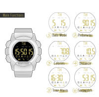 NORTH EDGE AK reloj táctico para hombre 100m impermeable alerta de mensaje entrante - details 6