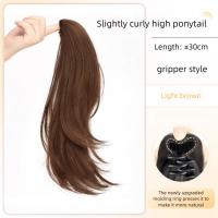 Extensión de cabello sintético con cola de caballo recta ligeramente levantada de 12/16 pulgadas, peluca con cola de caballo con Clip, peluca de cola de caballo en capas dulces - details 3