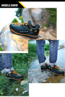 Zapatos de senderismo impermeables de marca para hombre, zapatos de escalada antideslizantes, zapatos de montaña anticolisión, zapatillas de deporte con cordones informales para exteriores - details 9