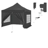 Gazebo Party Tent 3x3m con 4 paredes laterales y puerta con cremallera y ventana gris - details 7