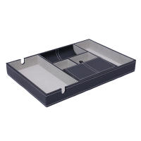 Caja de Almacenamiento de Cuero PU Negro con 6 Rejillas para Llaves y Cambios Caja de Exhibición de Joyería para Escritorio Recipiente de Almacenamiento Rectangular Removible y Plegable - details 10