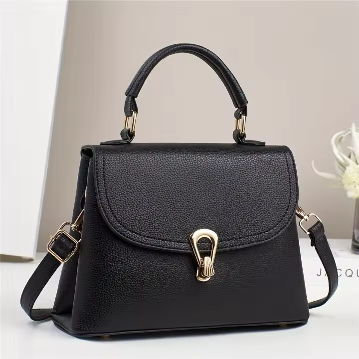Bolso de mano estilo minimalista Cocogigi - Beige, correa ajustable, cierre de cremallera, forro de poliéster, detalle de pintura en los bordes, perfecto para desplazamientos y uso diario, bolso de uso diario |   Bolso minimalista |   Bolsa con correa aju - 1