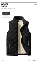 Chaleco de algodón para hombre, chaqueta informal multifuncional de talla grande, top cálido sin mangas con cuello levantado, moda de otoño e invierno - details 6