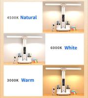 Rechargeable LED Clock Dimmable Desk Lamp 2 Heads 180 Degree Rotation Foldable Desktop Reading Night Light Eye Protection - details 4