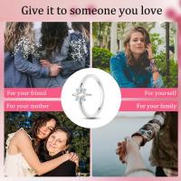 Anillo brillante de Plata de Ley 925 con estrellas de cielo estrellado misterioso, regalo de moda para fiesta de citas y boda para mujeres y niñas - details 5