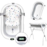 Bañera Plegable para Bebé de 80cm con Soporte Bañera de Bebé con Termómetro - details 0