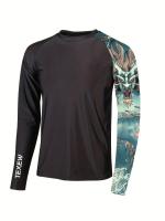 Camiseta de neopreno para hombre, Camiseta de nailon y elastano, cuello redondo, manga larga, secado rápido, adecuada para hombre - details 5