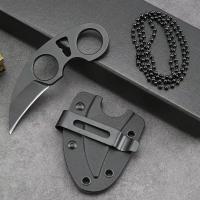 Cuchillo De Acero Inoxidable Para Exteriores Pequeño Y Portátil Multiusos Colgante En Cuello Para Camping Y Sobrevivencia Con Cadena De Herramientas - details 1