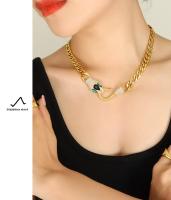 Collar de Serpiente de Zirconia Inlaid de Lujo Ligero Accesorios de Estilo Hip-Hop para Cadena de Clavícula - details 3