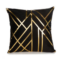 Funda de Cojín Dorada 45x45cm Cubierta Decorativa de Moda para Hogar Diseño Geométrico Blanco y Negro de Sofá - details 14