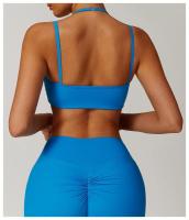 Sujetador de Yoga suave con espalda de belleza para mujer, entrenamiento de gimnasio, deportes de secado rápido, Top elástico con doble hombro y cuello, ropa interior para correr y Fitness al aire libre - details 19