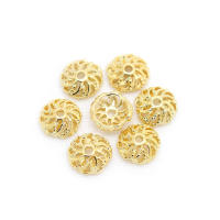 Tapas de cuentas de copos de nieve de latón de Color dorado de 18K, accesorios de alta calidad para manualidades, materiales para hacer joyas, sitio web oficial de Rosediy - details 32