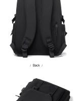 Una mochila de poliéster de 15 pulgadas impermeable de Color sólido Simple para hombres mochila de ordenador para estudiantes de pareja de moda - details 28