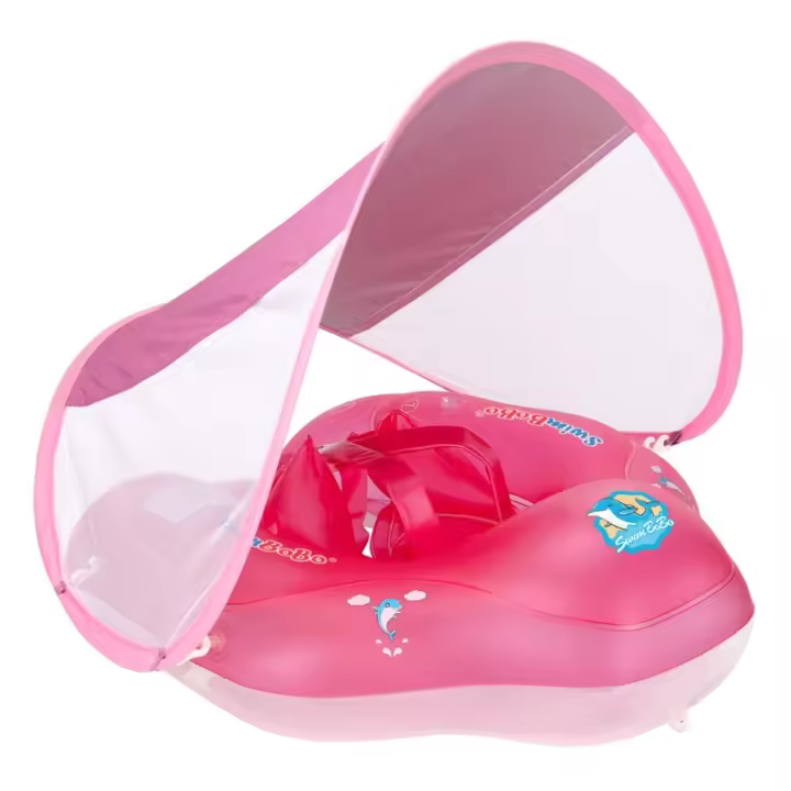 Anillo De Natación Antideslizante Para Fiestas Anillo De Natación Infantil Hinchable De PVC Ecológico Con Toldo Para El Sol - 1