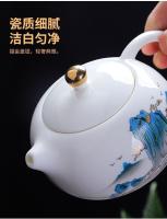 Juego de jade de grasa de oveja para taza de té, juego completo para uso doméstico, taza de té de Kung Fu, dormitorio, oficina, recepción, combinación de cuenco con tapa - details 16