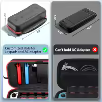 -Bolsa de almacenamiento grande para Nintendo Switch, estuche protector de transporte portátil, antiarañazos, impermeable, EVA, bolsa de viaje - details 5
