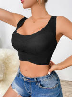 Sujetador de encaje con corte cruzado para mujer estilo fresco y cómodo transpirable sin costuras en nylon cuidado de lavado a mano - details 8