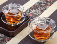 Taza grande de vidrio transparente de tres talentos, juego, tazón de té individual resistente al calor con tapa - details 10