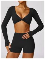 Conjunto de Yoga de 2 Piezas Traje Deportivo para Mujer Pantalones de Yoga con Manga Larga - details 30