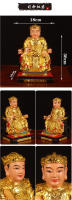 Resina de cuerpo dorado chapada en oro de 12 pulgadas con nombre del maestro pintado y estatua de Buda del dios de la estufa - details 6