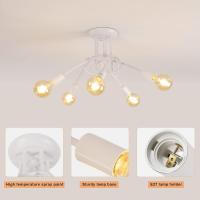 Goeco Lámpara de Araña 60W Vintage para Dormitorio Salón Luz de Techo Montada en el Techo Bombillas Incandescentes de Hierro 5 Bases E27 - details 4