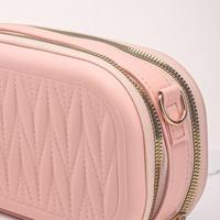 Neceser de viaje moderno de piel sintética, bolso bandolera cuadrado portátil, diseño acolchado con correa, organizador de artículos de tocador impermeable - details 15