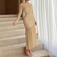 Wai elegante para mujer para todas las estaciones con diseño de flecos franceses, manga larga, cuello redondo, ribete de lechuga - details 3