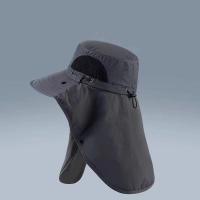 Máscara de escote a la moda para hombre, sombrero para el sol, máscara facial de malla, sombrero de cubo para crema solar, sombrero de trabajo de jardín de ala ancha, cubierta de verano, gorra para la cara de verano - details 4