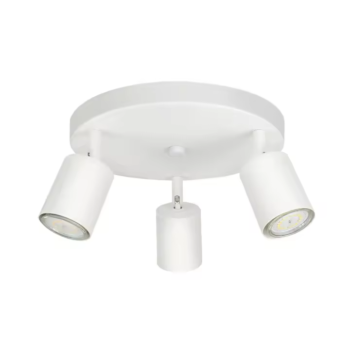 CBJKTX Foco de techo Luz de techo de 3 llamas Lámpara de techo moderna Foco GU10 Techo giratorio interior blanco redondo - 1