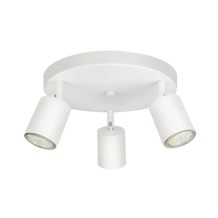 CBJKTX Foco de techo Luz de techo de 3 llamas Lámpara de techo moderna Foco GU10 Techo giratorio interior blanco redondo - 1