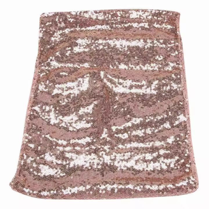 Mantel rectangular de lentejuelas, camino de mesa de banquete, decoración de fiesta de recepción de boda, 1 oro rosa - 1