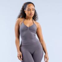 Chaleco deportivo sin costuras para mujer, de secado rápido, sostenible, sin espalda, estampado sólido, ligero, transpirable, para fitness. - details 2