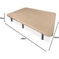 Gran Estabilidad, con Barras de Refuerzo y 6 Patas metálicas roscadas de 27cm, 105x190, Beige - details 12