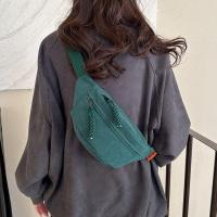 Bolso pequeño de pana para mujer, informal, grande, estilo Hip Hop, para deportes, Color sólido - details 0