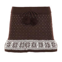 BUNO-suéter acampanado de ganchillo con forma de corazón, falda marrón con cordones, bolas peludas, faldas de punto decorativas, ropa de calle Grunge Fairycore Y2K - details 4